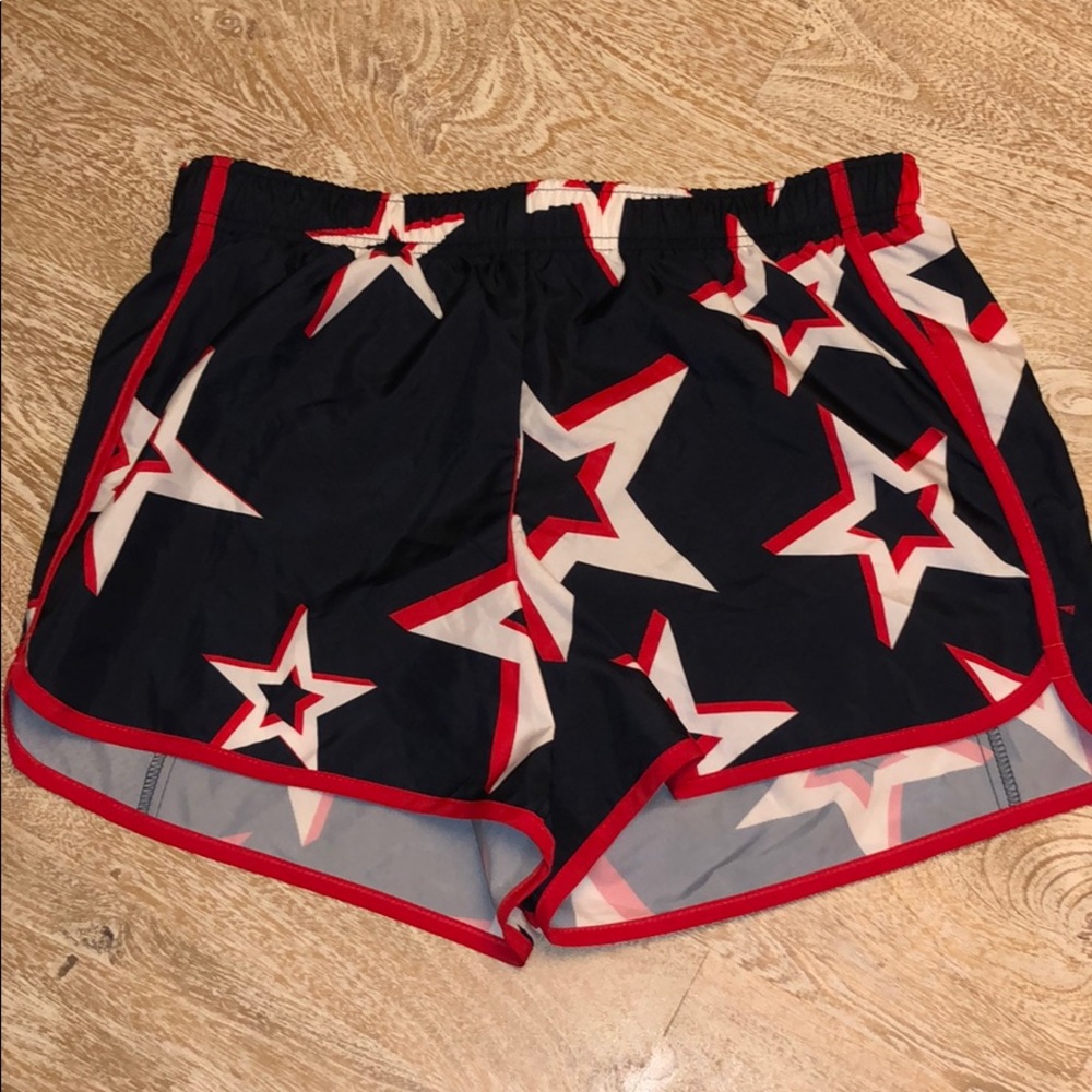 Version red white blue athletic shorts flag small